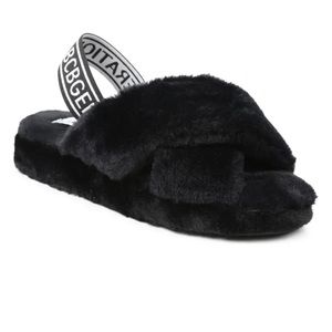 Women Size 9 BCBG Soffi Faux Fur Slingback Slipper